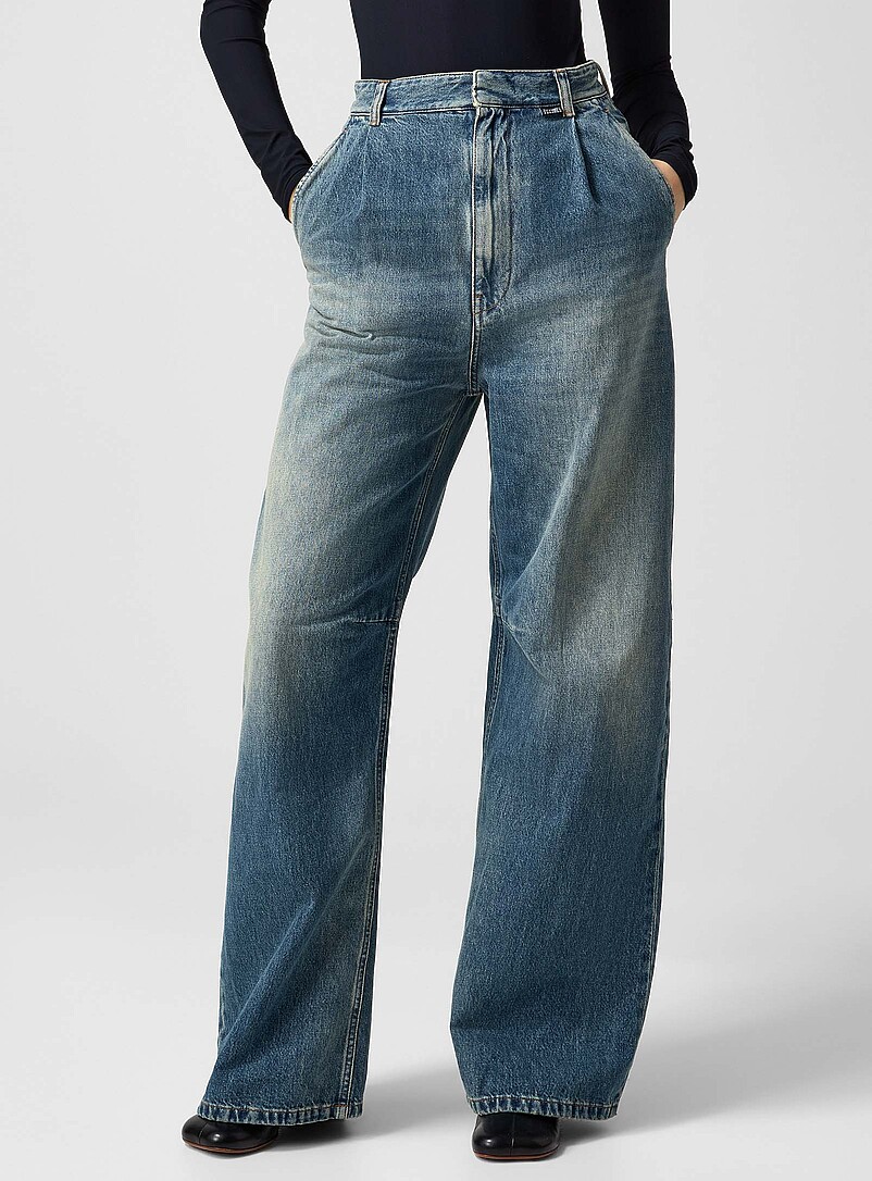 Faded wide-leg jean | MM6 Maison Margiela | | Simons