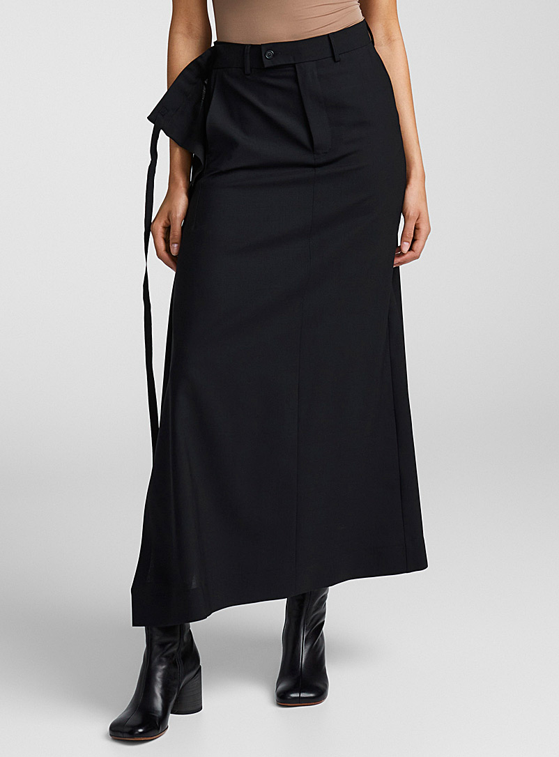 MM6 Maison Margiela: La jupe à dos portefeuille Noir pour femme