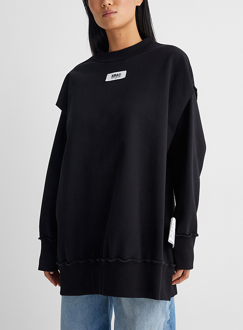 MM6 Maison Margiela Black Slits inside-out sweatshirt for women