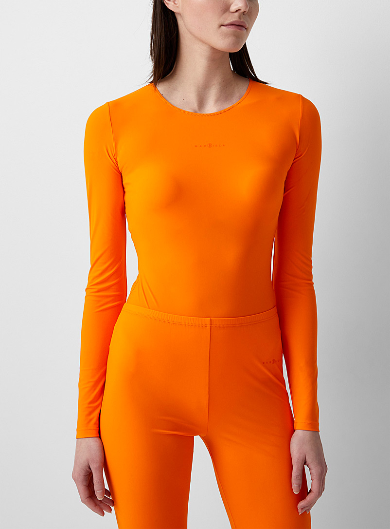 MM6 Maison Margiela Orange Nylon bodysuit for women