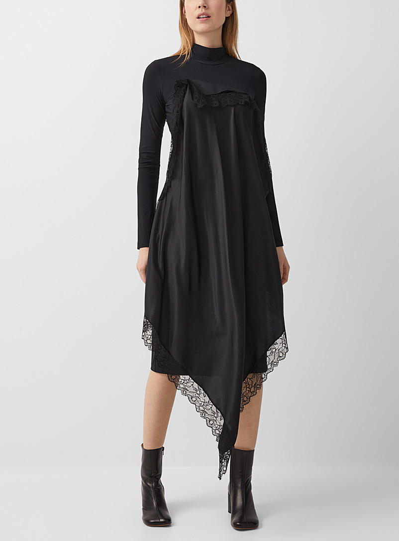 MM6 Maison Margiela Black Fitted lace dress for women