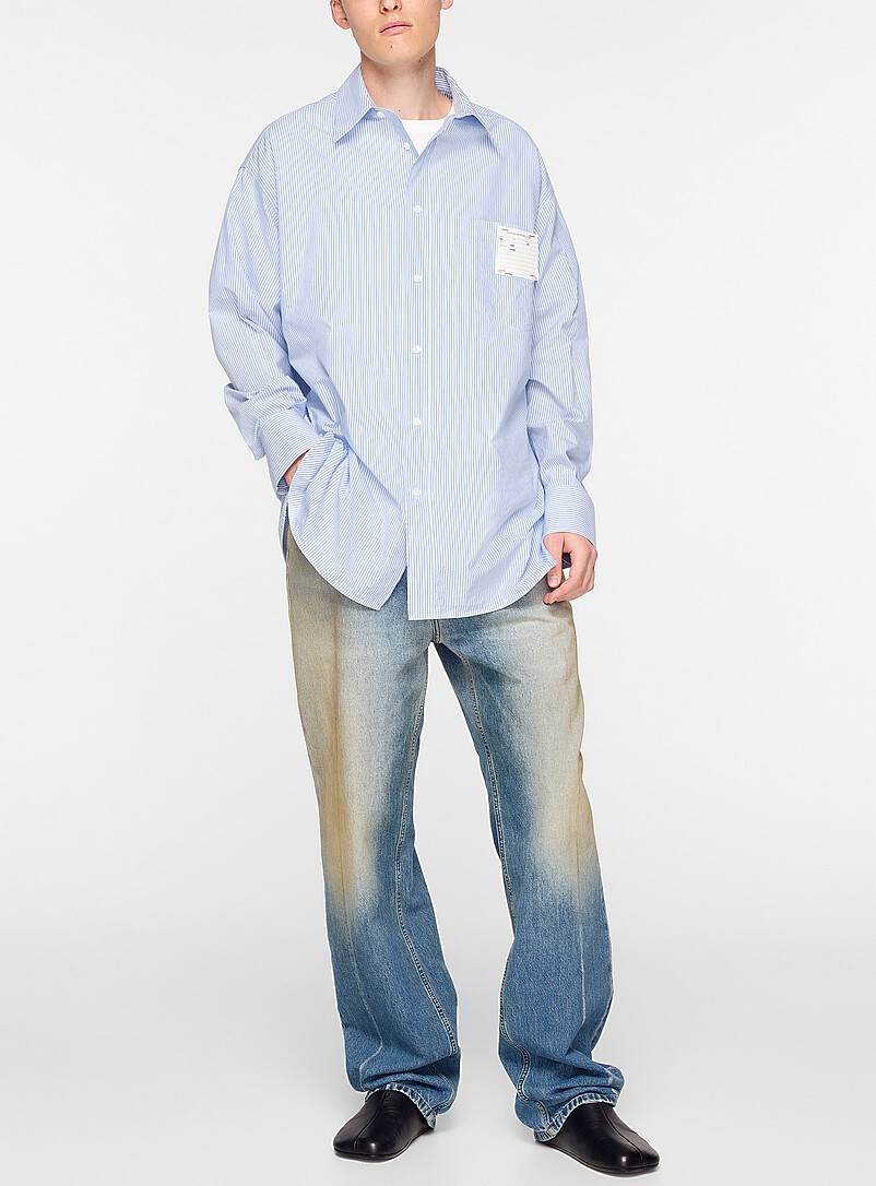 Production Tag Loose Striped Shirt