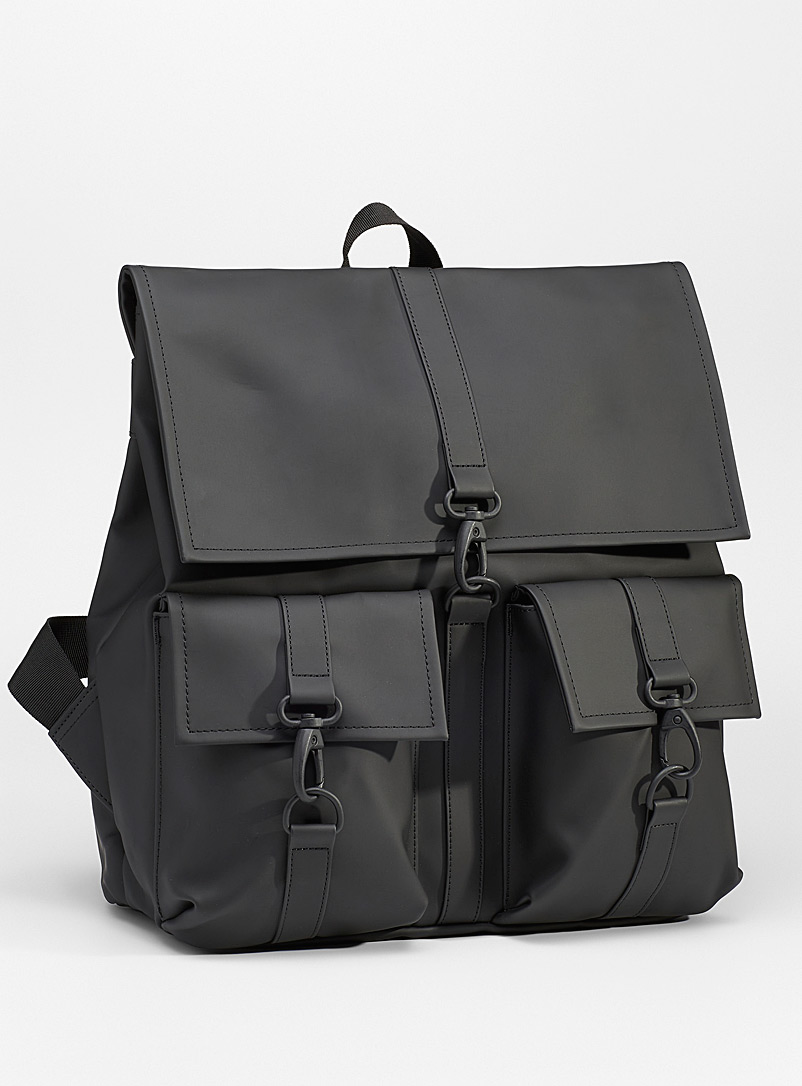 Rains Black Waterproof utility backpack for men