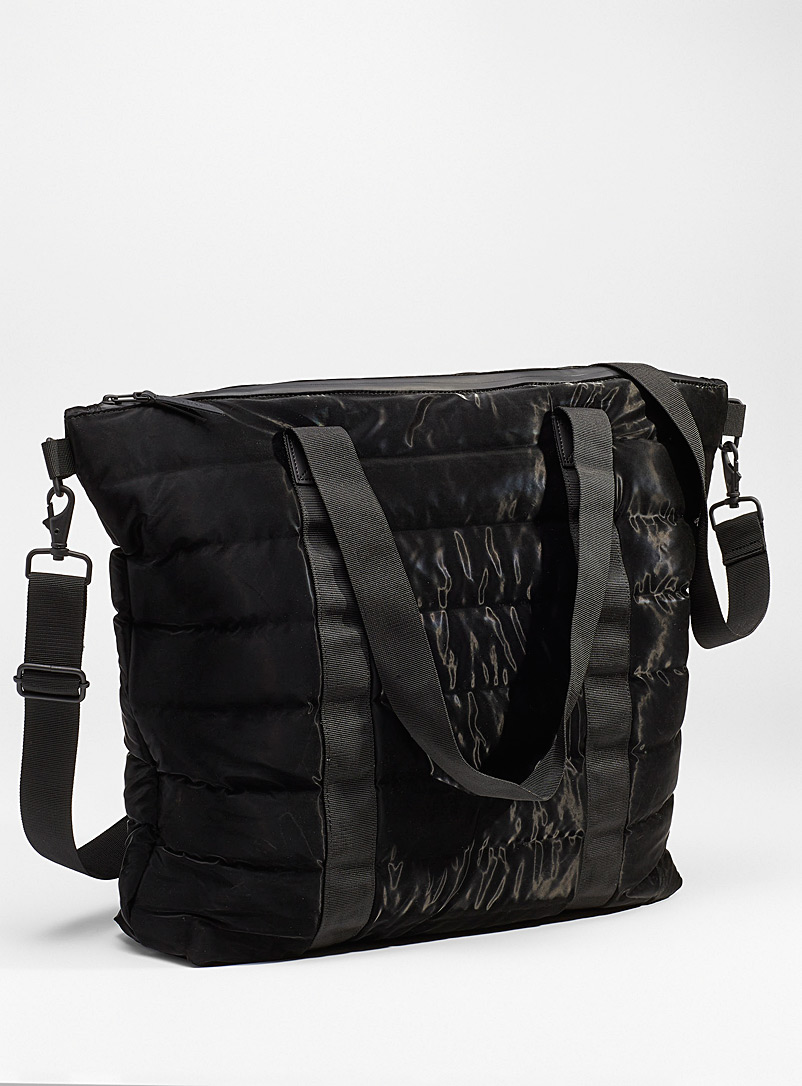 Rains Black Polished quilted tote for women