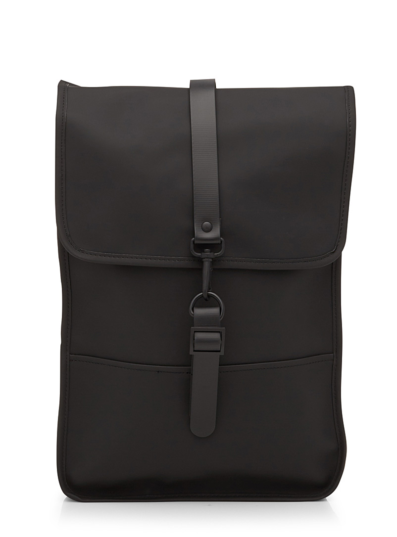 Rains Black Minimalist backpack for women