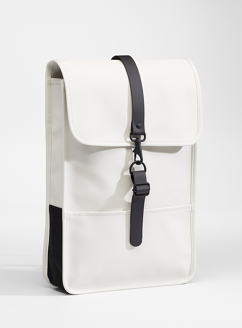 Rains Ivory White Minimalist backpack for women