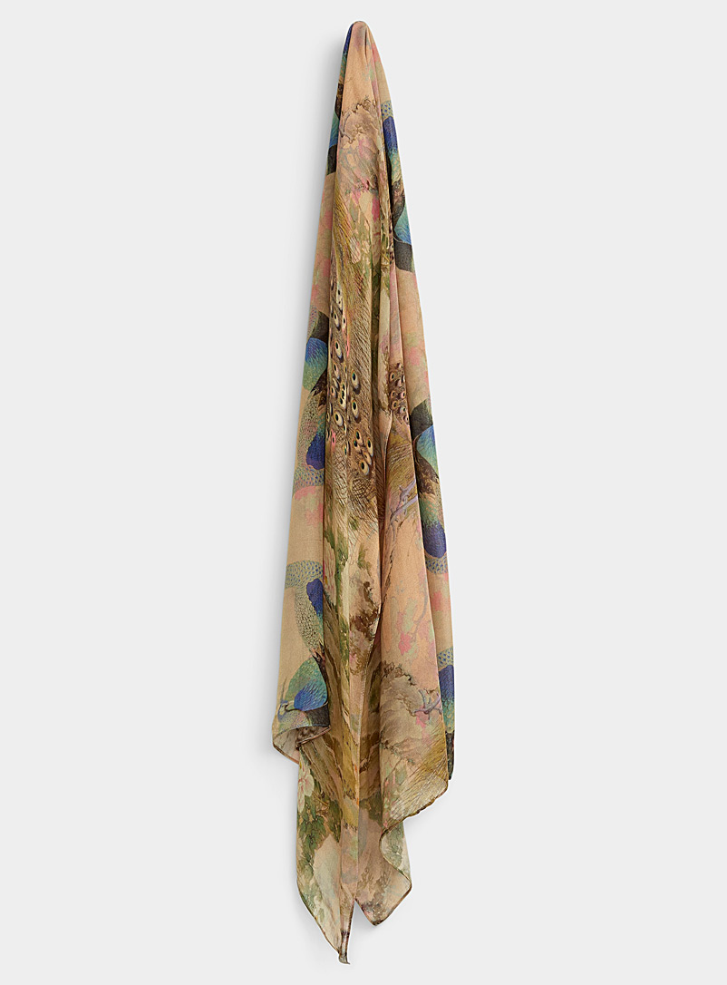 The Artists Label Honey Vintage Peacock lightweight scarf for women