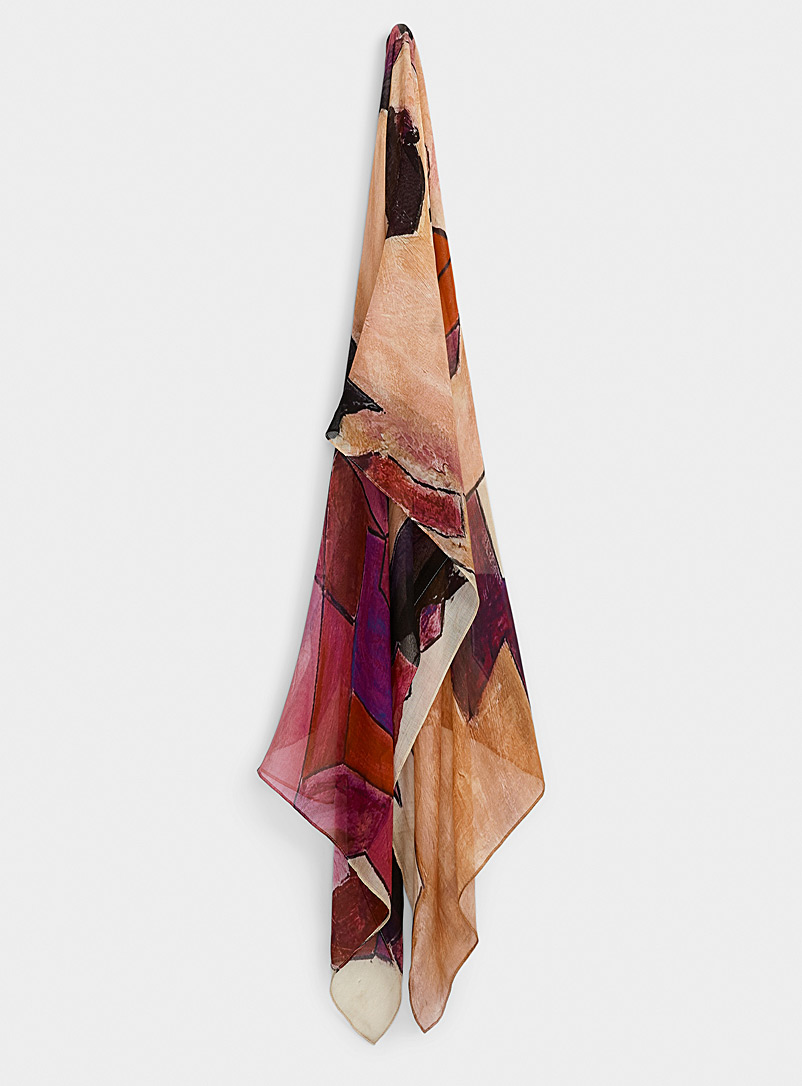 The Artists Label Medium Pink Frida lightweight scarf for women