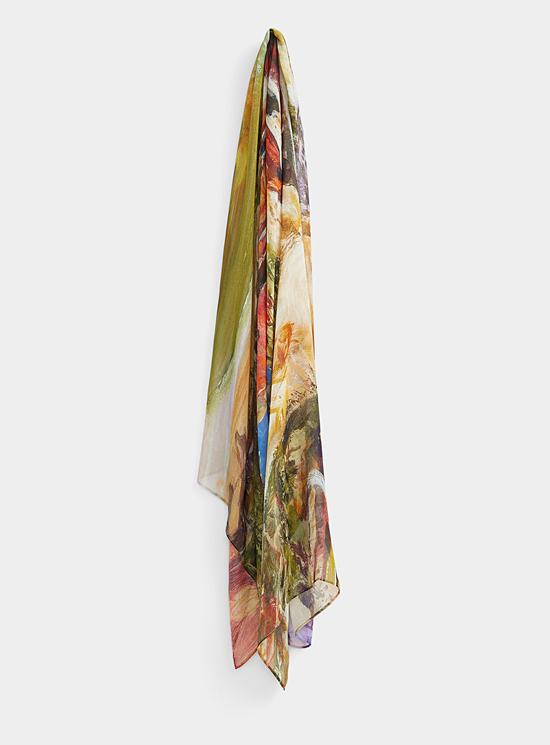 The Artists Label Patterned Green Ormiston lightweight scarf for women