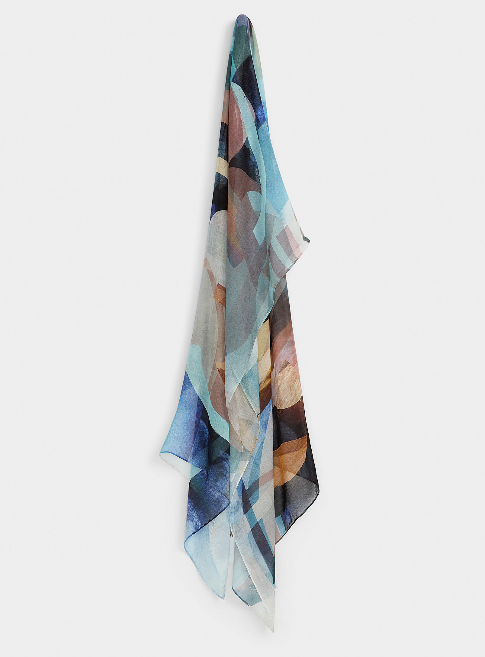 The Artists Label Mysterious Watercolour Lightweight Scarf In Patterned Black