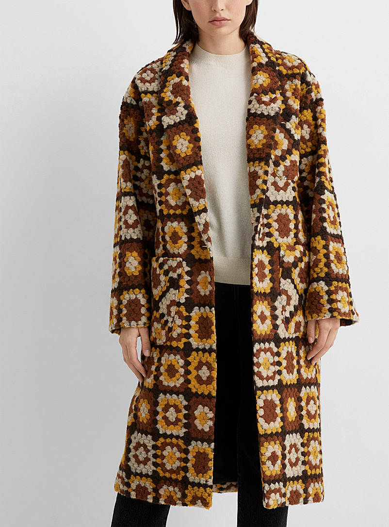 Smythe Patterned Yellow Duster jacket for women