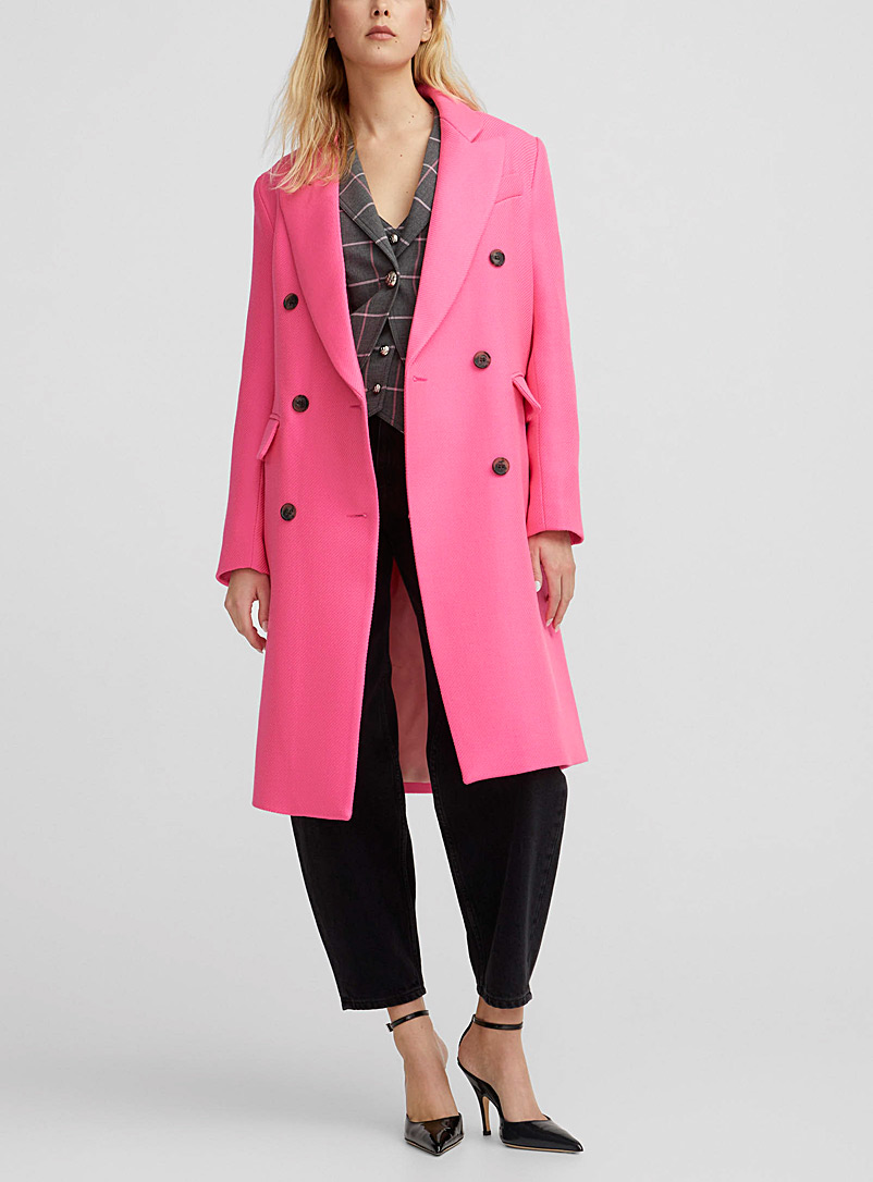 Smythe: Le manteau en laine rose Rose pour femme