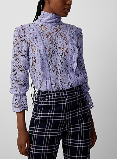 Scalloped stripes lilac lace blouse | Smythe | Shop Women's Designer ...