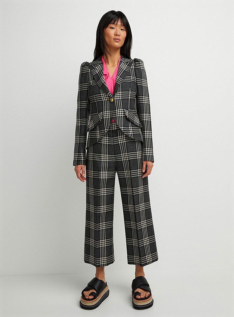 Smythe Grey Checkered pure wool pant for women