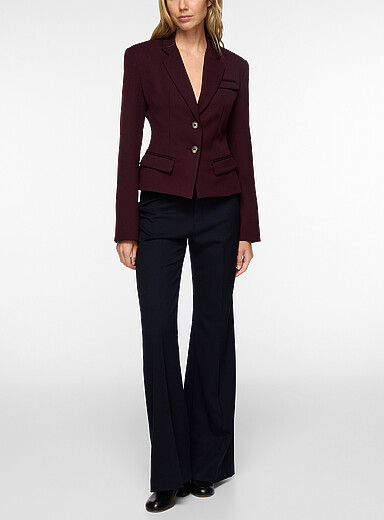 Smythe: Le pantalon classique droit Lisbon Bleu marine - Bleu nuit pour femme