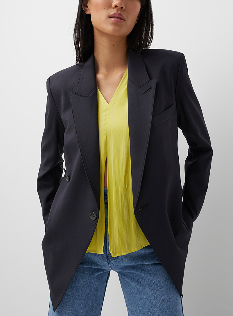 Smythe Charcoal Crovver buttoned blazer for women