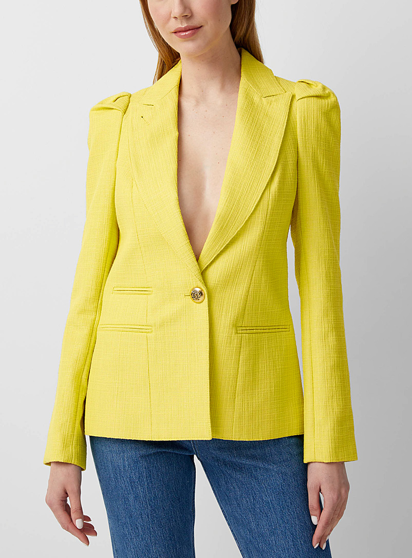 Smythe Golden Yellow Pleated yellow jacket for women
