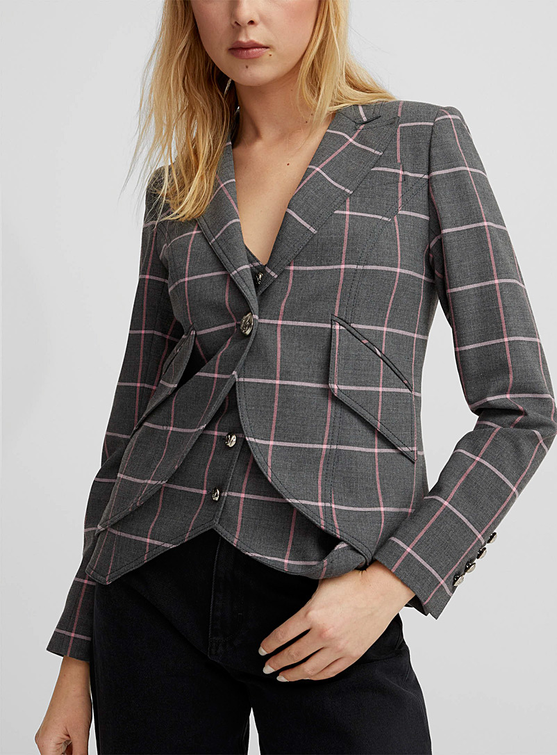 Smythe Grey Grey check jacket for women