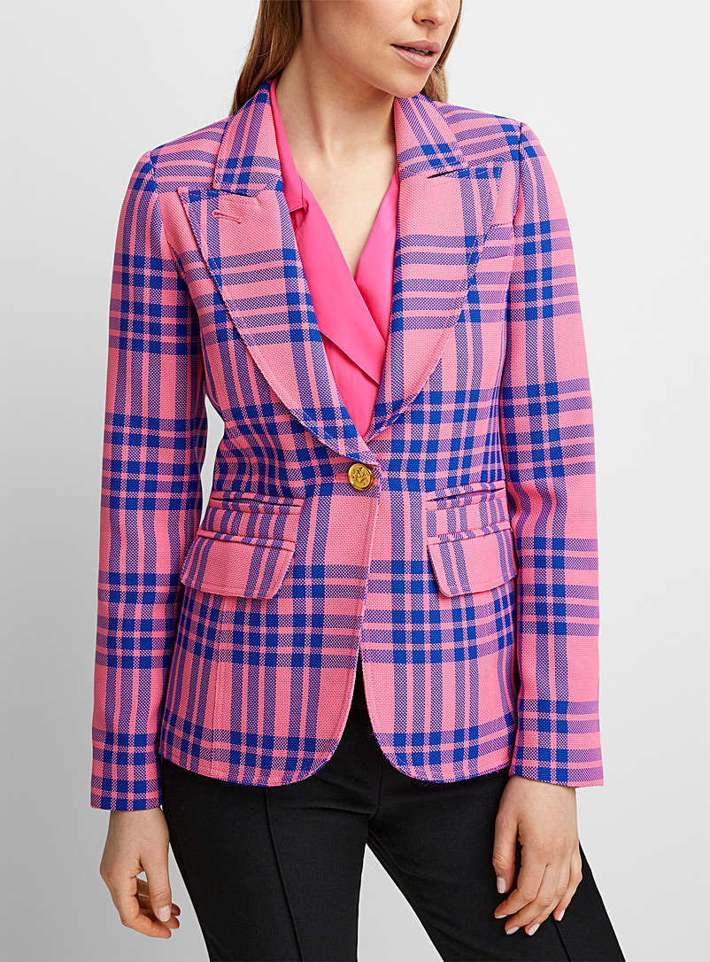 Smythe Pink Checkered pink blazer for women