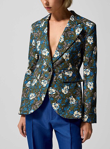 Seam details floral blazer