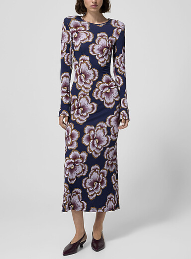 Robe Blanche Femme Fat Face Taille 10 Motif Feuilles Fleuries Beige Et Bleu - Sans Manches - Très Bon état Occasion