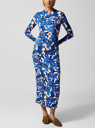 Ruched detail floral dress