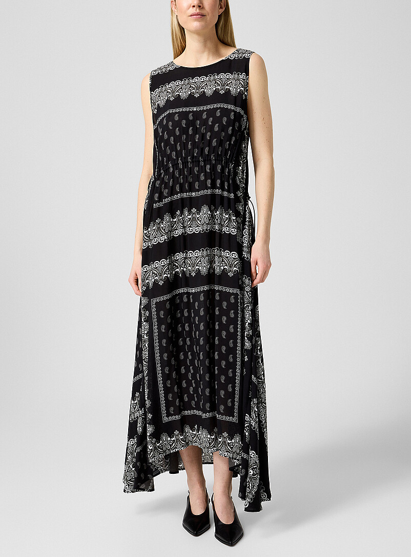 Smythe: La robe paisley satin&eacute;e &agrave; cordons Noir &agrave; motifs pour femme