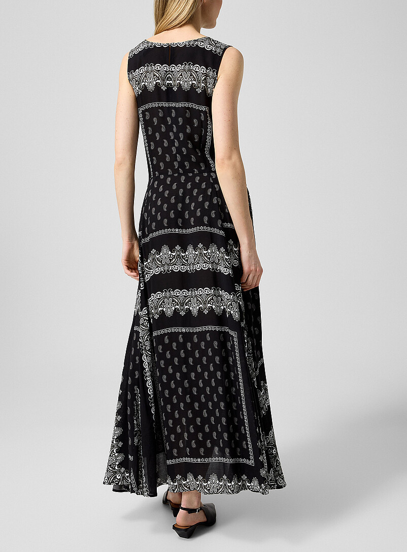 Smythe: La robe paisley satin&eacute;e &agrave; cordons Noir &agrave; motifs pour femme