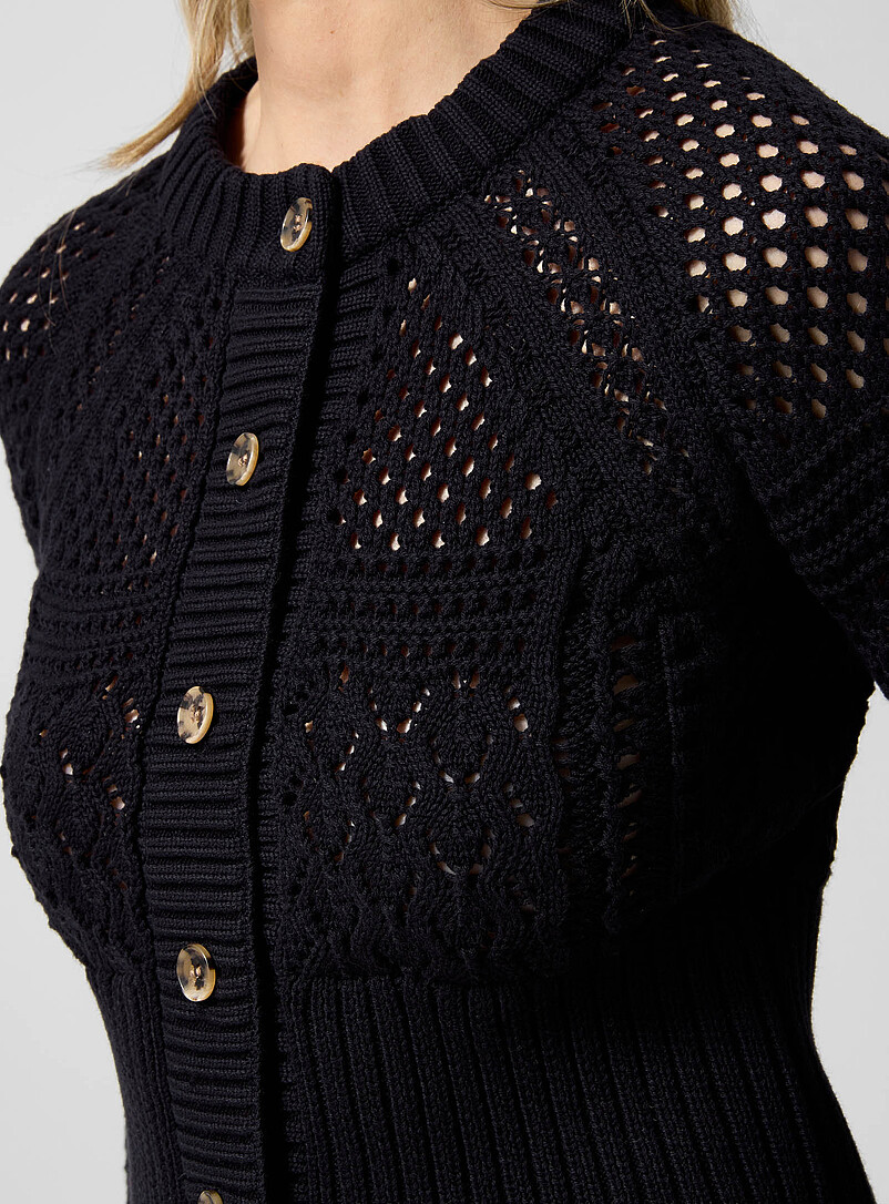 Pure cotton crocheted knit cardigan product image 2