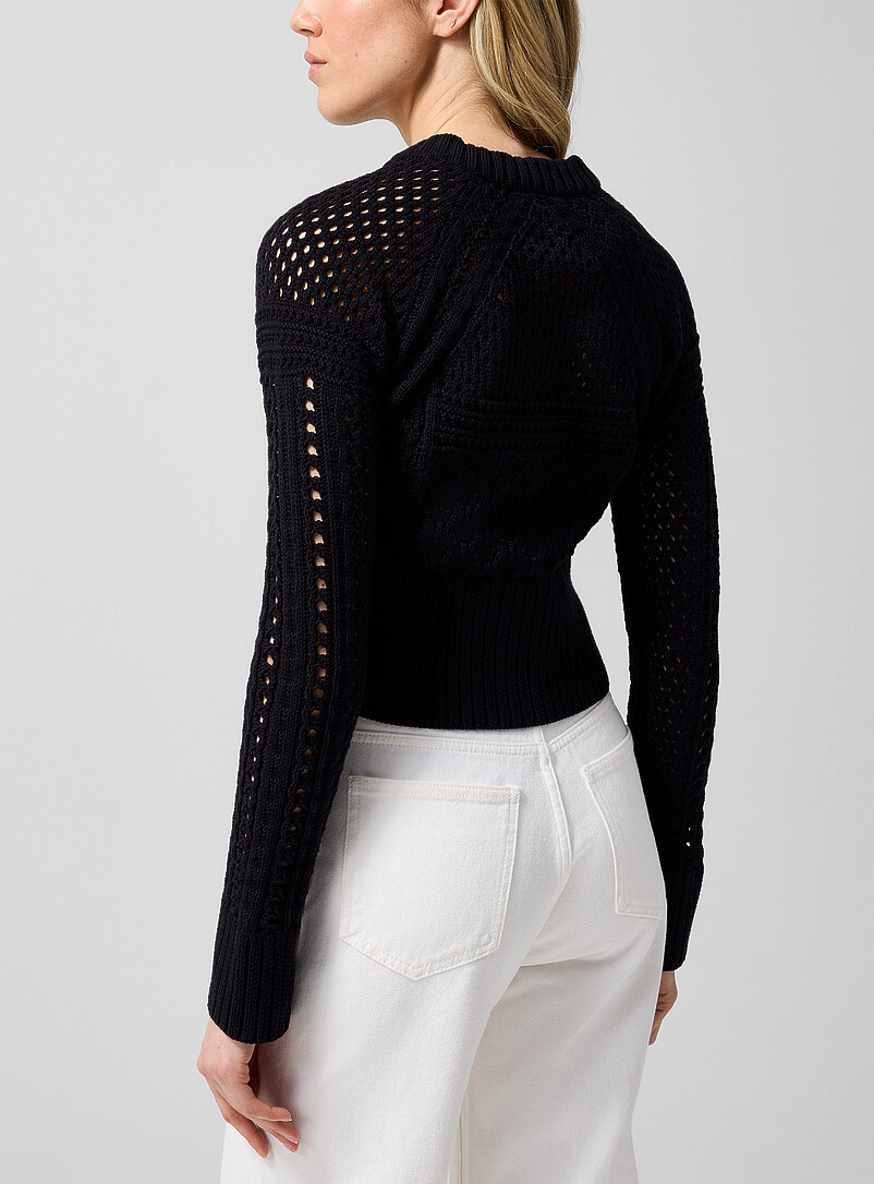 Pure cotton crocheted knit cardigan product image 3