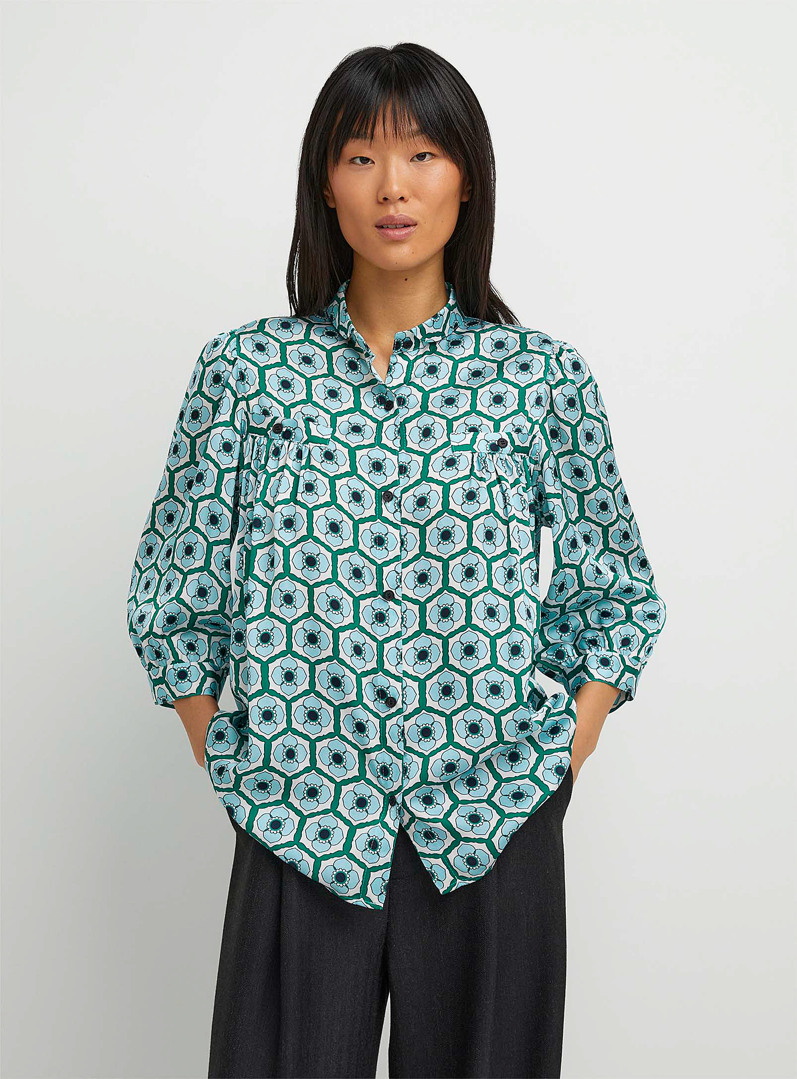 Smythe - Women's Gathered-pocket blouse
