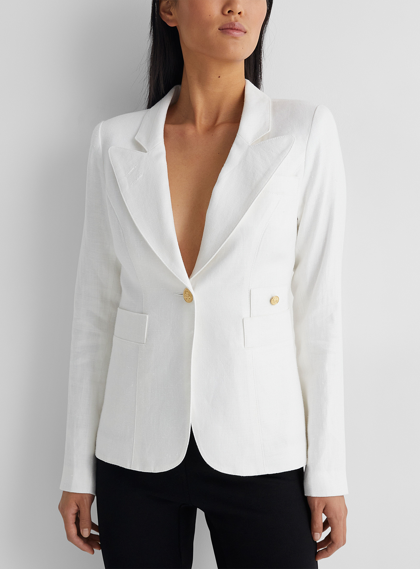 Smythe Duchess Linen Jacket In White