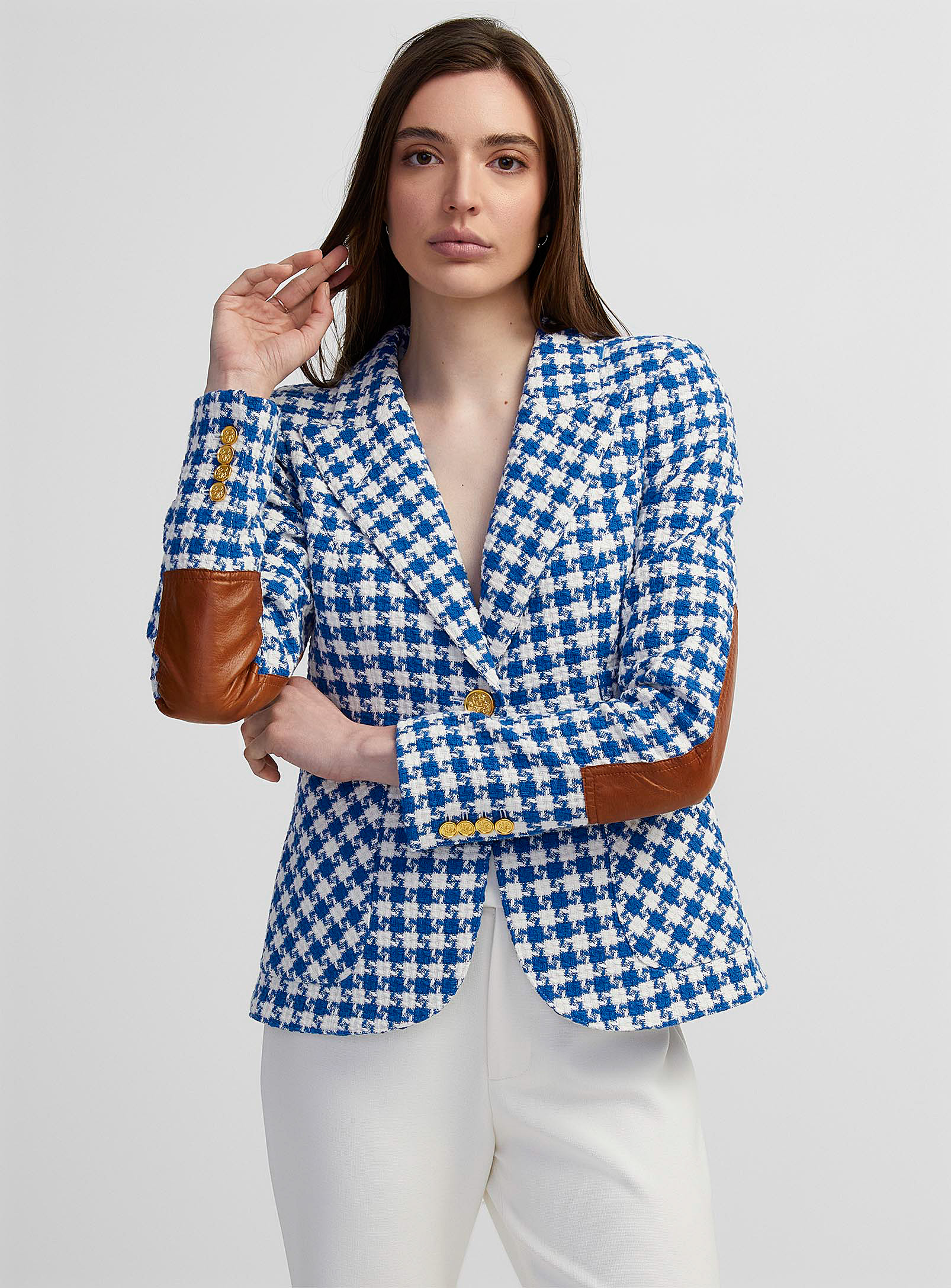 Smythe - Women's Blue tweed duchess Blazer Jacket