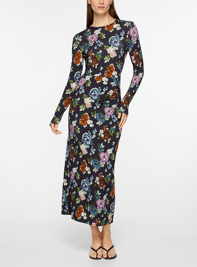 Side pleats floral dress product image (primary)