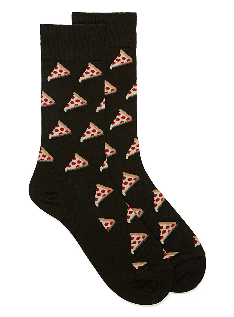 Hot Sox Black Pizza socks for men
