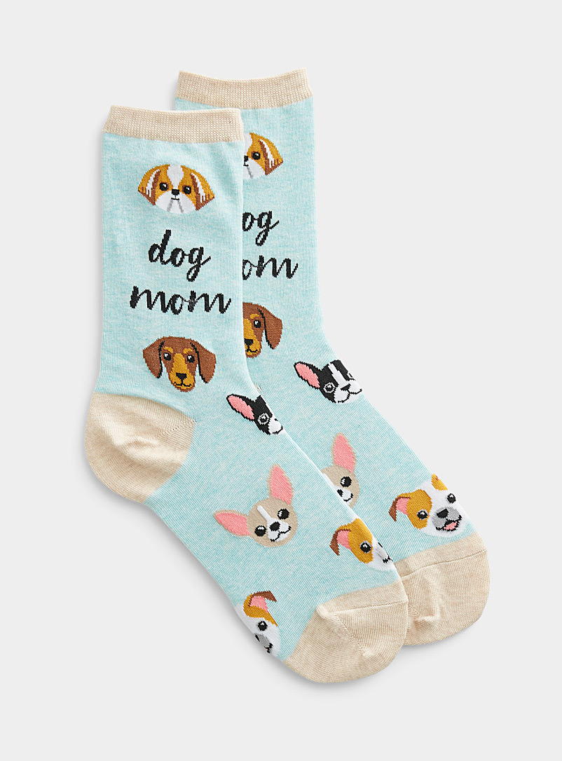 Hot Sox Patterned Blue Dog Mom socks for women