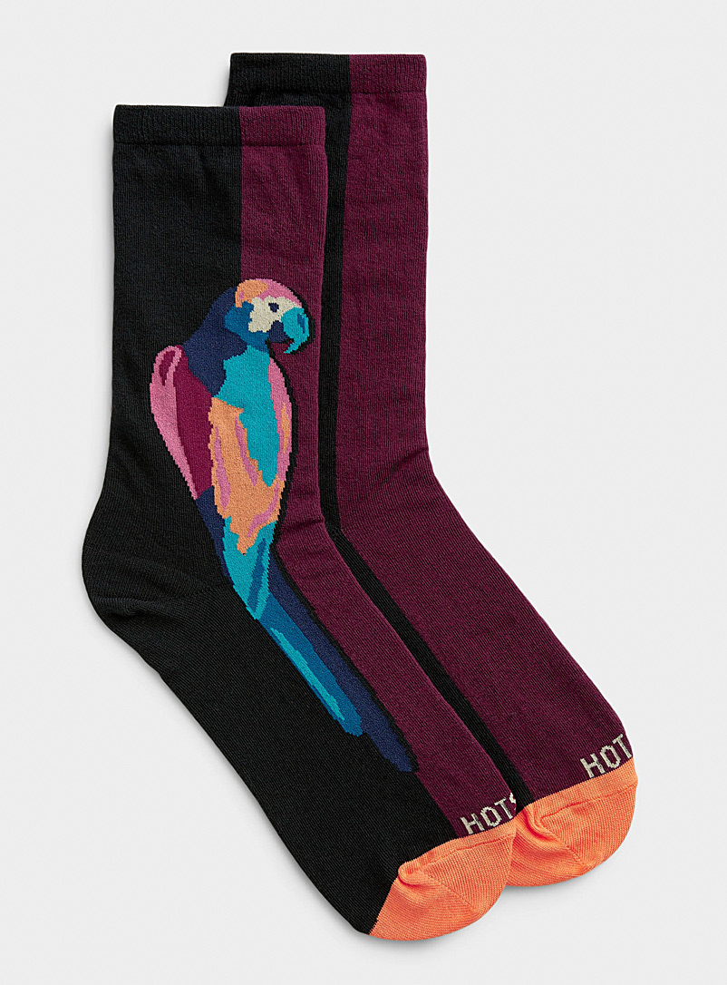 Hot Sox Black Parrot sock for women