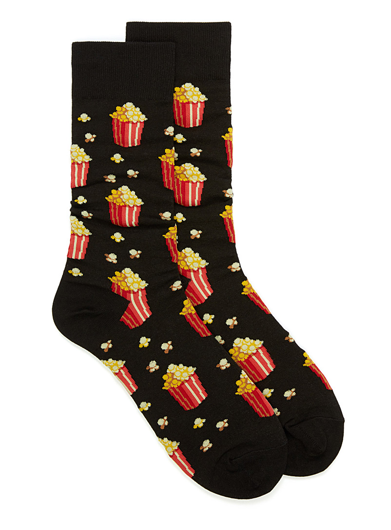 Hot Sox Black Popcorn socks for men