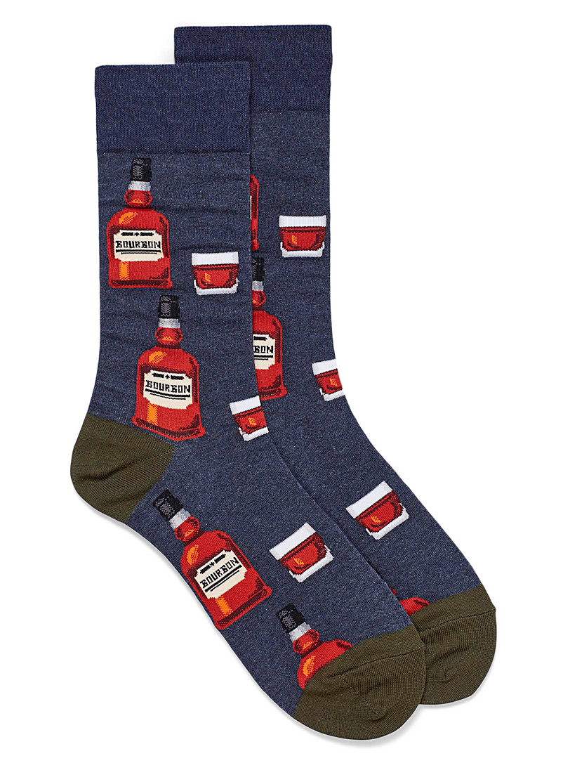Hot Sox Slate Blue Bourbon socks for men