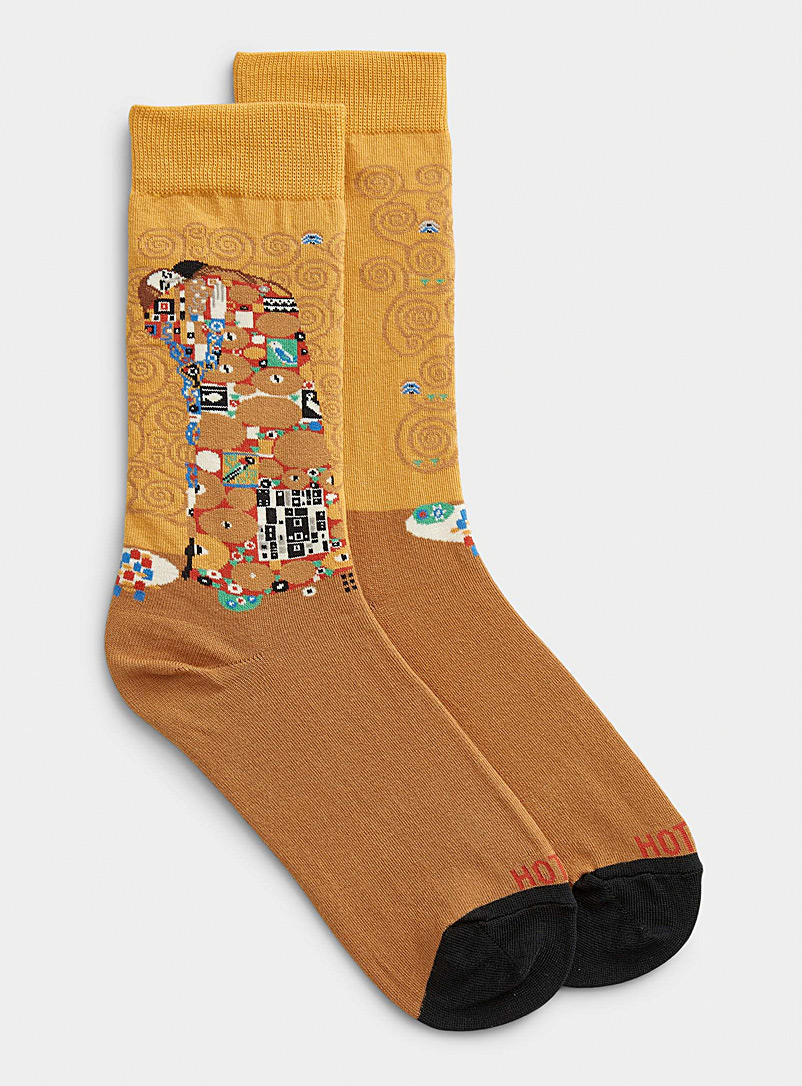 Hot Sox Sand Gustave Klimt's Fulfillment sock for women
