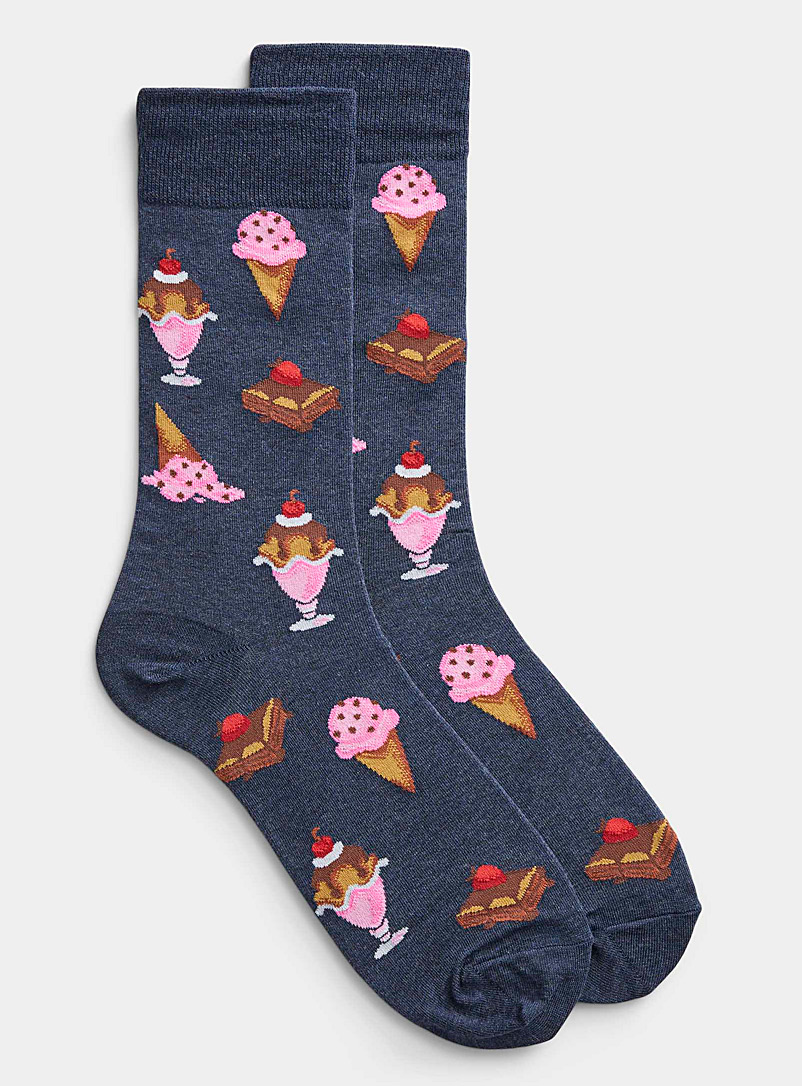 Hot Sox Slate Blue Ice cream socks for men