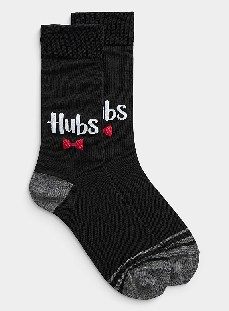 Hot Sox Patterned Black Hubs socks for men