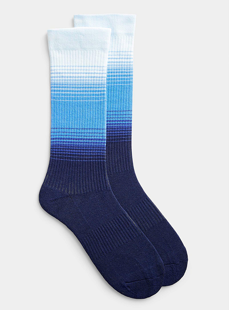 Hot Sox: La chaussette de compression bleu ombré Bleu à motifs pour homme