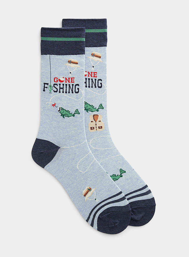 Hot Sox Baby Blue Fishing day sock for men