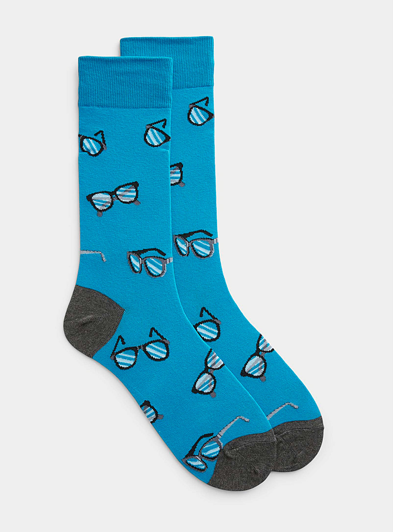 Hot Sox Teal Glasses sock for men