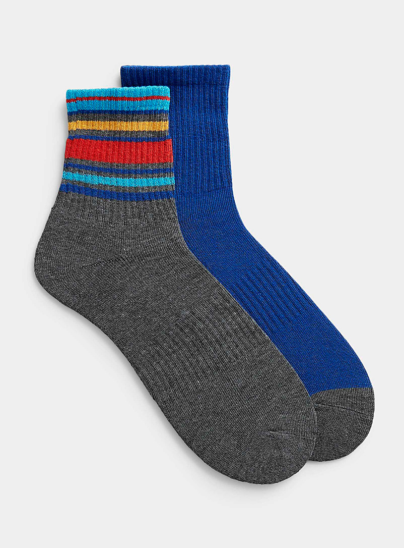 Hot Sox Charcoal Accent heel and stripe socks 2-pack for men