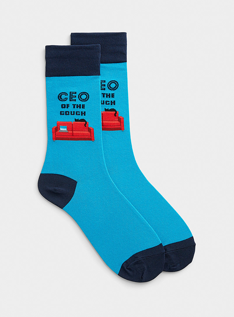 Hot Sox Blue CEO of the couch sock for men