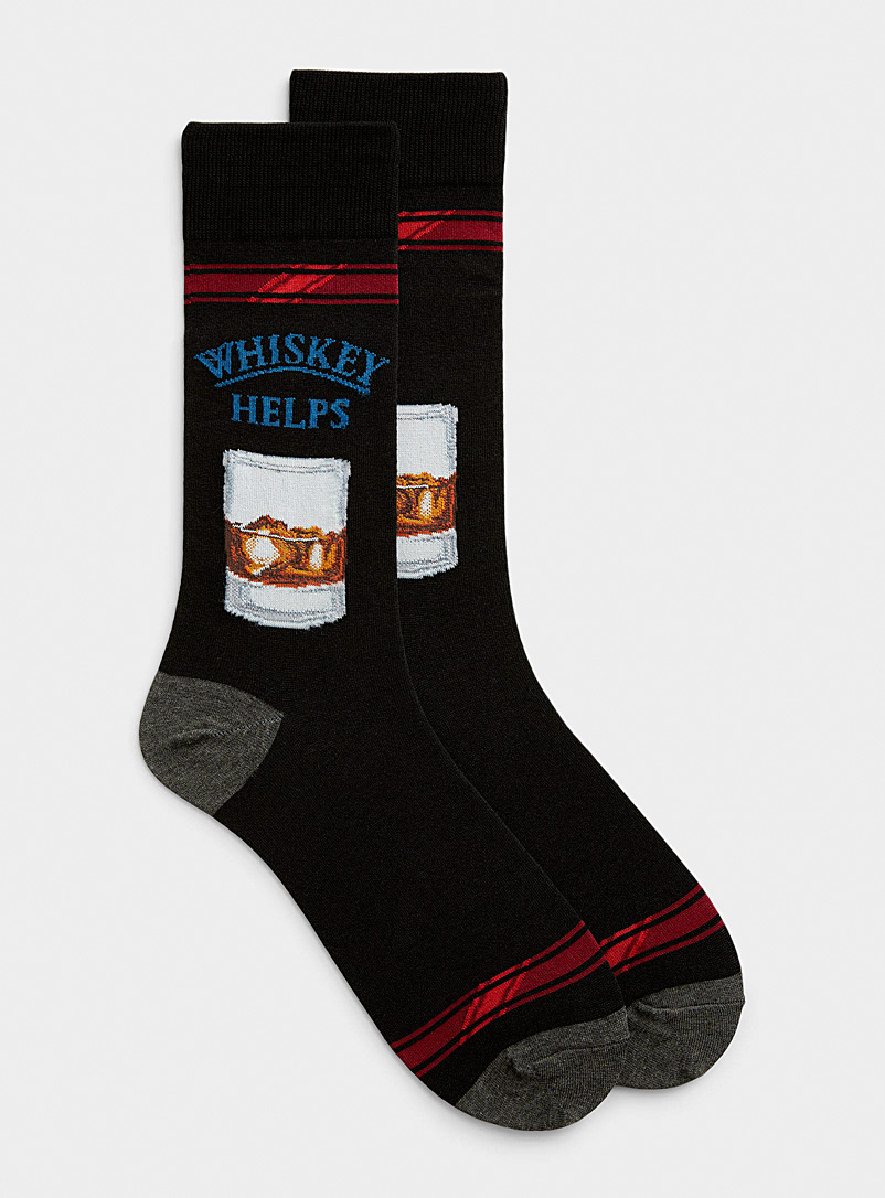 Hot Sox Black Whisky sock for men