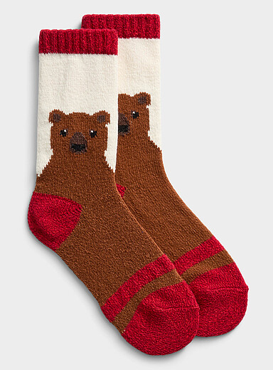 La chaussette tricot ultradoux ourson