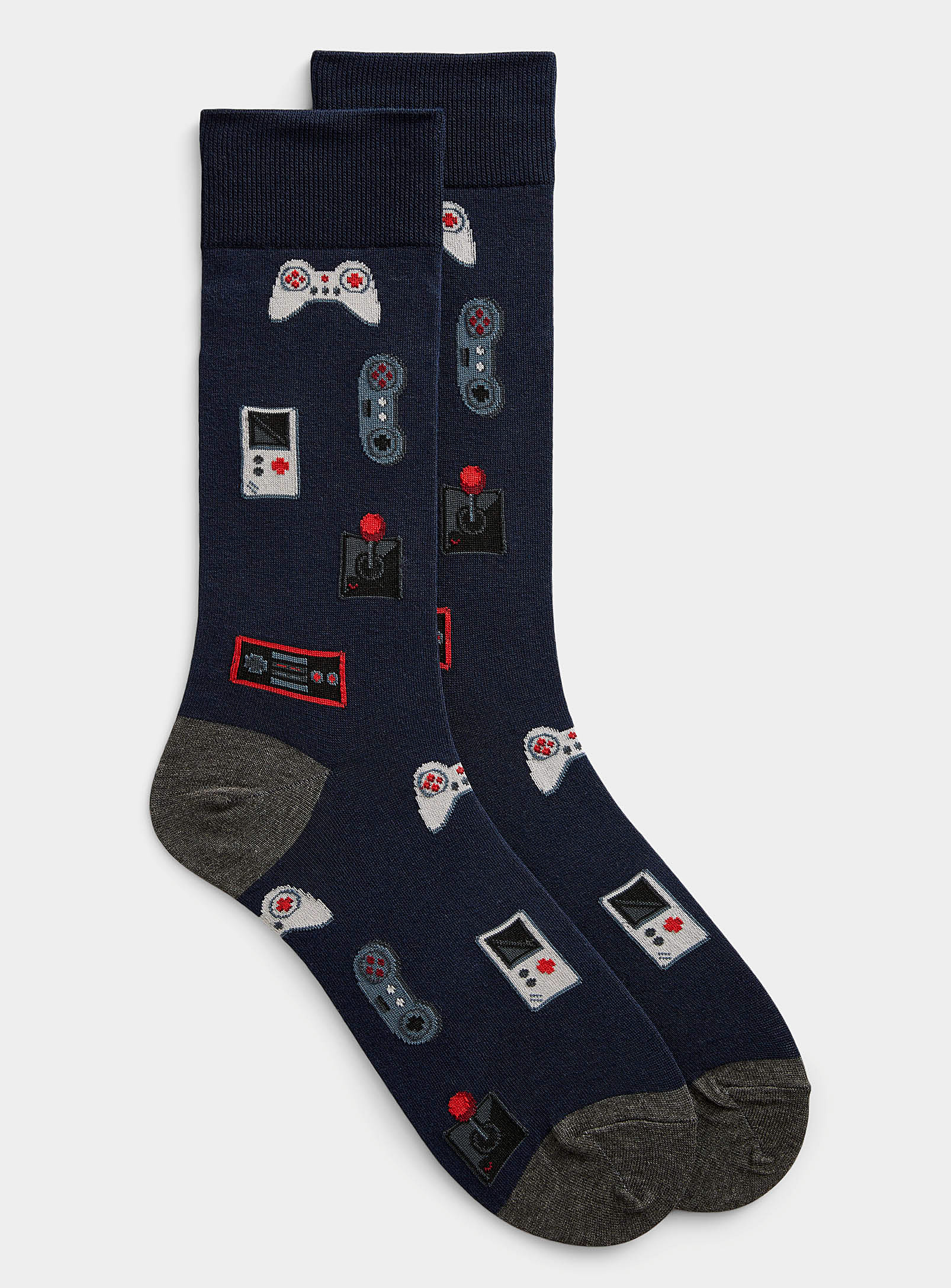 Hot Sox Video Game Sock In Patterned Blue